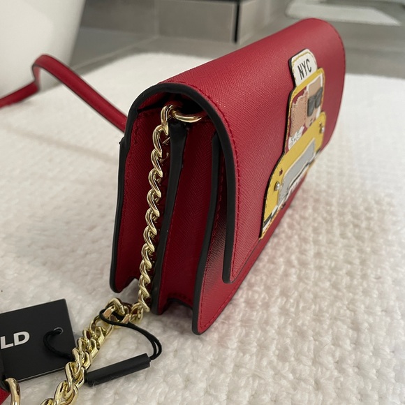 NWT KARL LAGERFELD PARIS Red Maybelle Camera NYC Taxi Mini Crossbody Bag - Picture 4 of 13